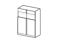 Шкаф 3-х уровневый, двери антрацит+стекло