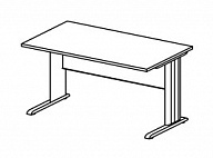 Стол письменный на L-обр. металлокаркасе, глубина 80 см